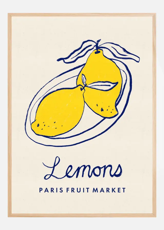 Bildverkstad Food Art - Lemons Paris Fruit Market Poster