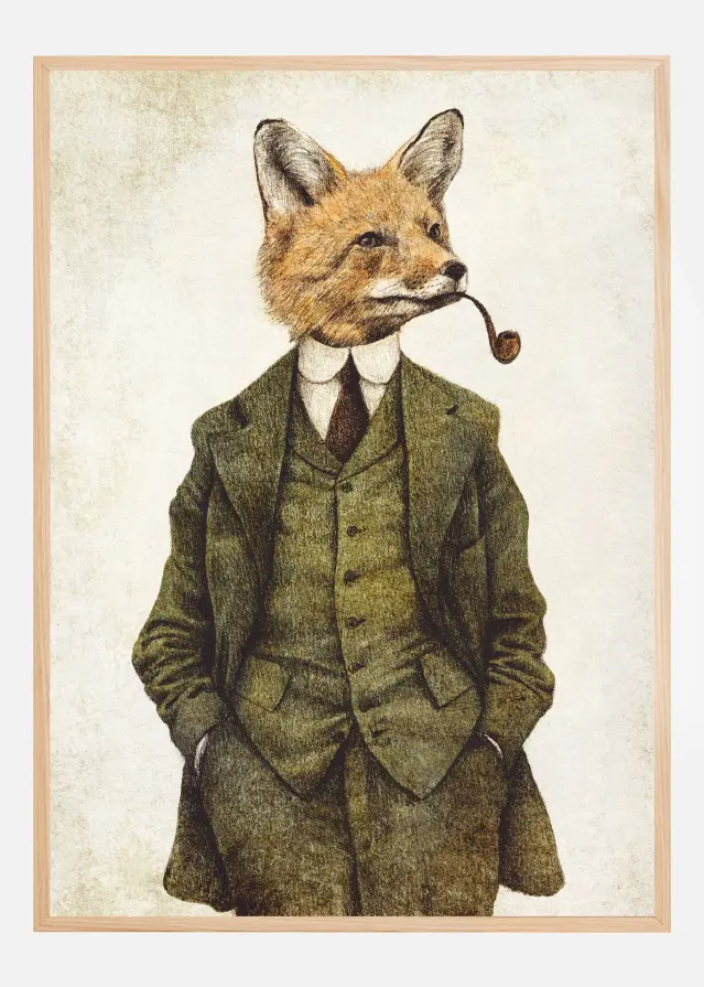 Bildverkstad The Vintage Stylish Fox Poster