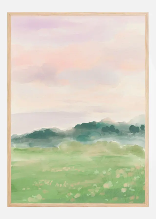 Bildverkstad Misty Morning Fields Poster