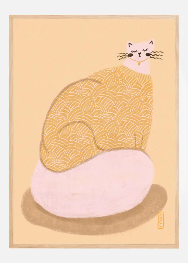 Bildverkstad Cat in a Butter Yellow Jersey Poster