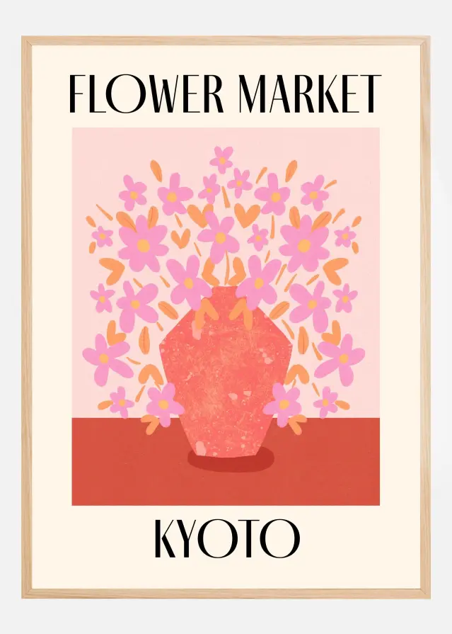 Bildverkstad Kyoto Flower Market Japan Travel Poster