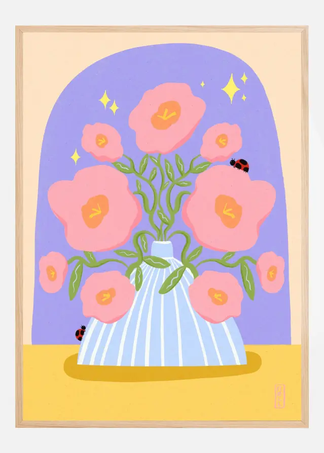 Bildverkstad Fun Flowers in a Vase Poster