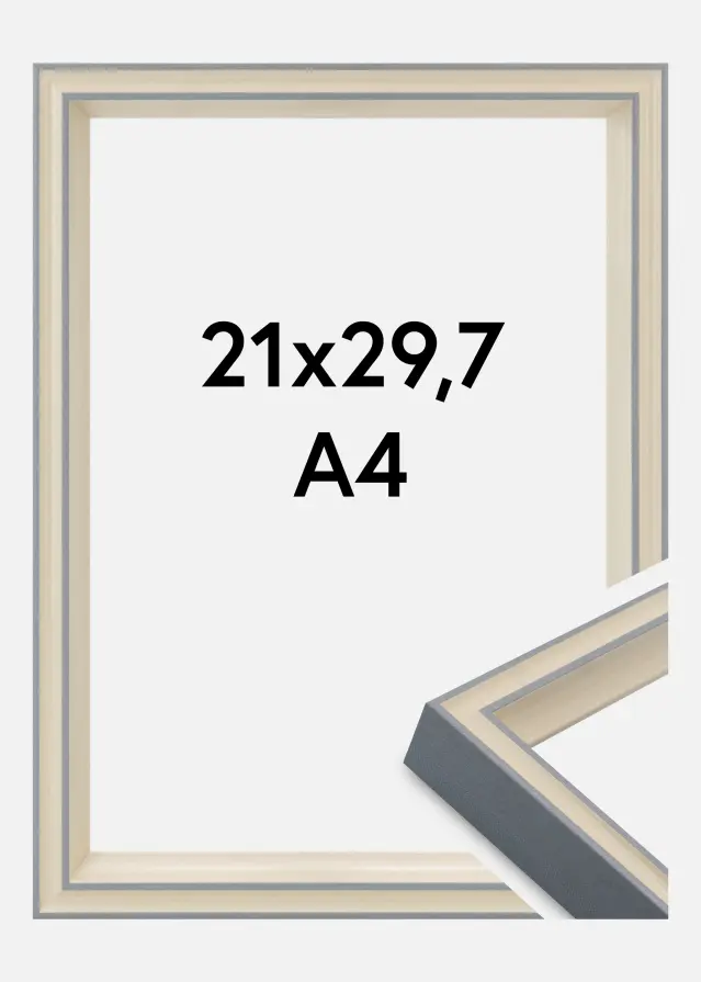 Jämtlands Ramfabrik Fotolijst Riga Acrylglas Stone White / Bluish Grey 21x29.7 cm (A4)