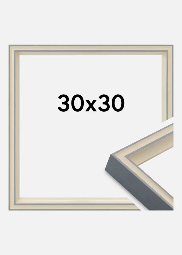 Jämtlands Ramfabrik Fotolijst Riga Acrylglas Stone White / Bluish Grey 30x30 cm
