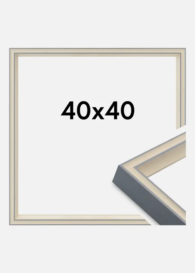 Jämtlands Ramfabrik Fotolijst Riga Acrylglas Stone White / Bluish Grey 40x40 cm