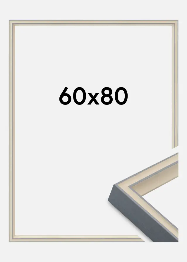 Jämtlands Ramfabrik Fotolijst Riga Acrylglas Stone White / Bluish Grey 60x80 cm