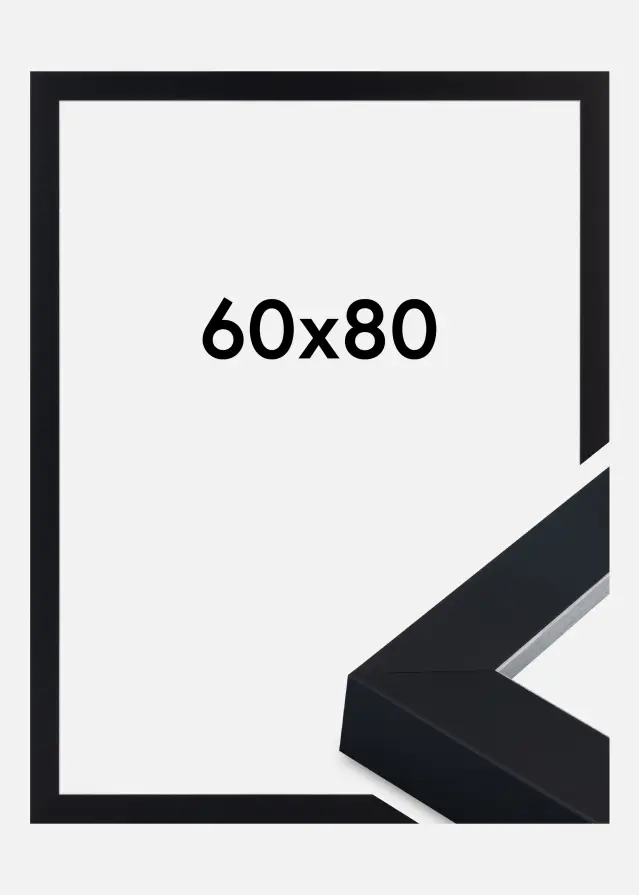 Jämtlands Ramfabrik Fotolijst Sussex Acrylglas Zwart/Zilver 60x80 cm