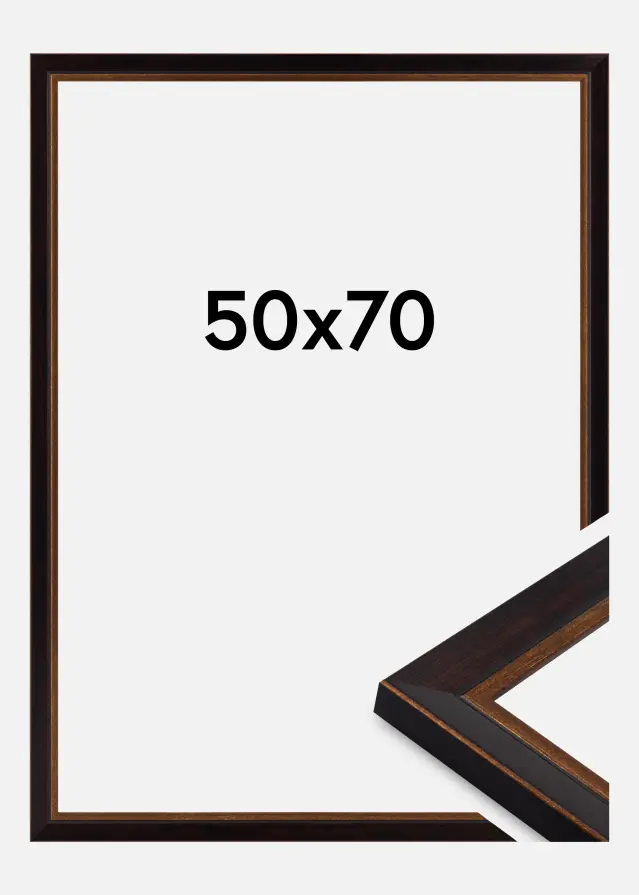 Jämtlands Ramfabrik Fotolijst Apex Acrylglas Black / Mahogany 50x70 cm