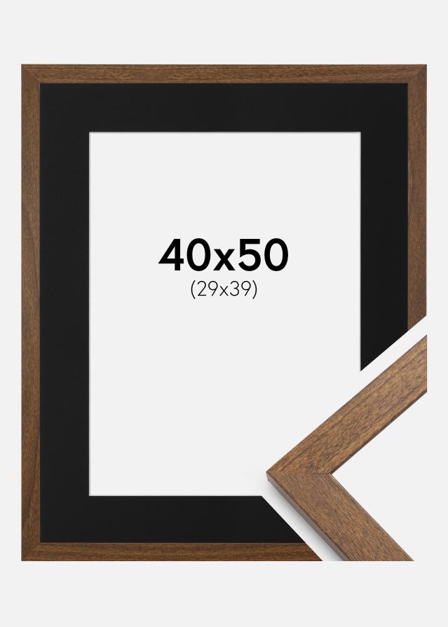 Ram med passepartou Fotolijst Stilren Warm Brown 40x50 cm - Passe-partout Zwart 30x40 cm