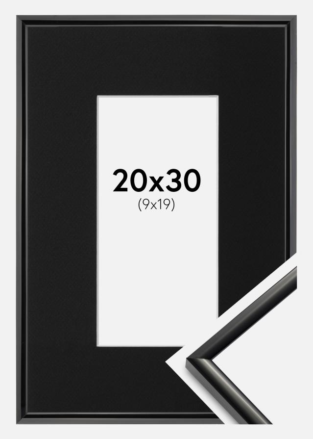 Ram med passepartou Fotolijst New Lifestyle Zwart 20x30 cm - Passe-partout Zwart 10x20 cm
