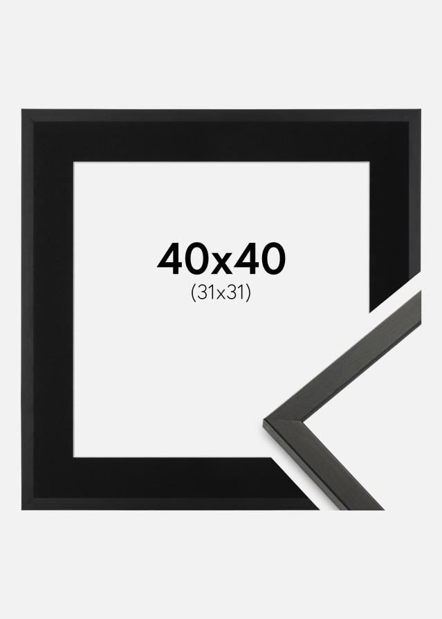 Ram med passepartou Fotolijst Galant Zwart 40x40 cm - Passe-partout Zwart 32x32 cm