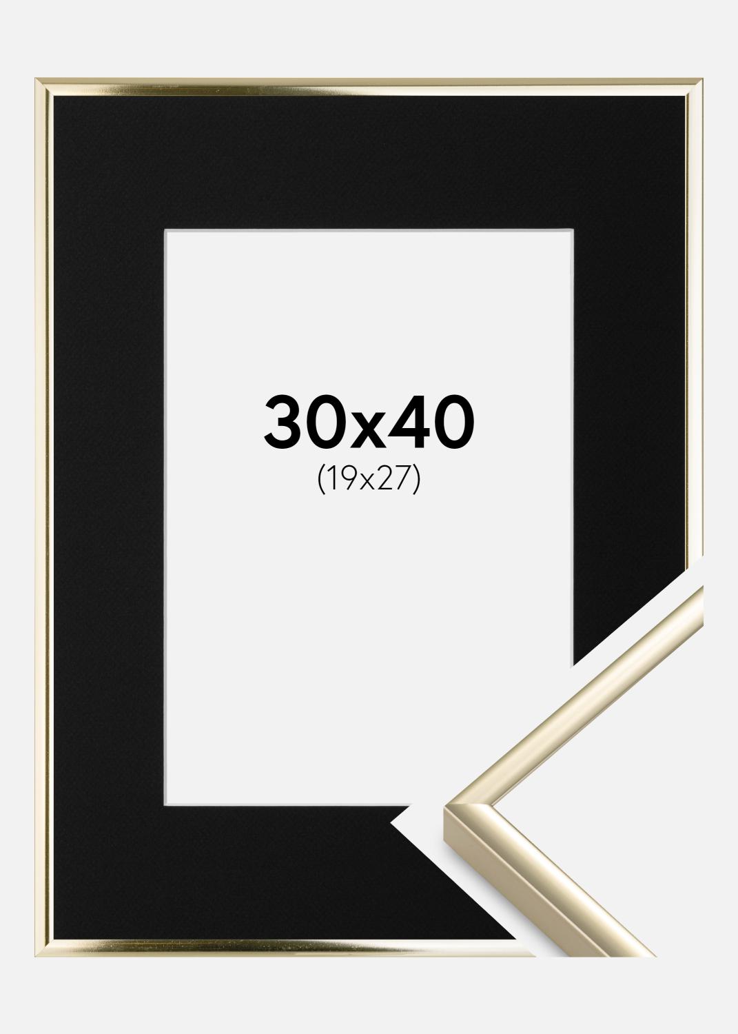 Product Image for Fotolijst Aluminium Glanzend Goud 30x40 cm - Passe-partout Zwart 20x28 cm