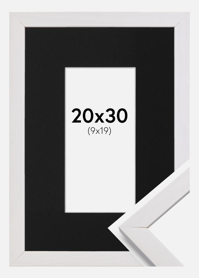 Ram med passepartou Fotolijst Stilren Wit 20x30 cm - Passe-partout Zwart 10x20 cm