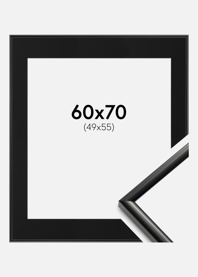 Ram med passepartou Fotolijst New Lifestyle Zwart 60x70 cm - Passe-partout Zwart 50x56 cm