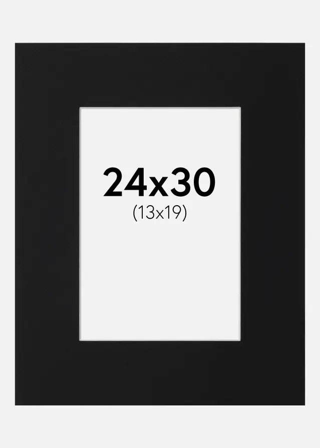 Artlink Passe-partout Zwart Standaard (Witte kern) 24x30 cm (13x19)