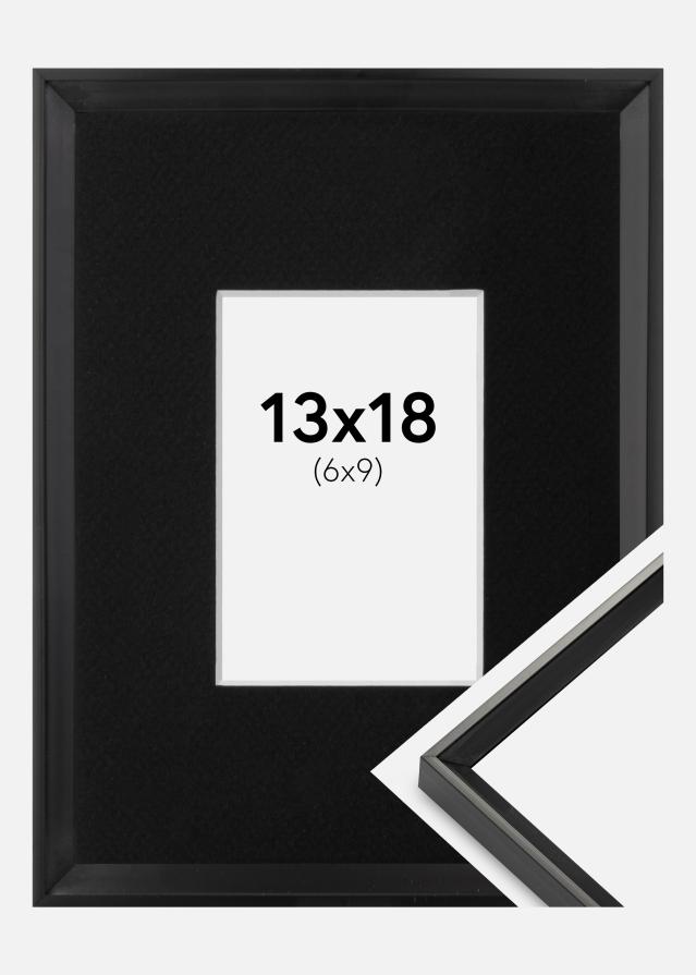 Ram med passepartou Fotolijst Desire Zwart 13x18 cm - Passe-partout Zwart 7x10 cm