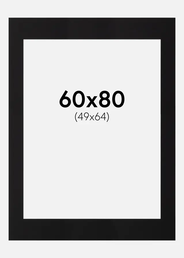 Galleri 1 Passe-partout Canson Zwart (Witte kern) 60x80 cm (49x64)