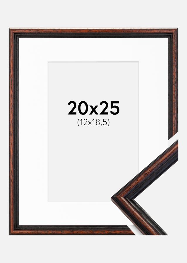 Ram med passepartou Fotolijst Horndal Walnoot 20x25 cm - Passe-partout Wit 13x19,5 cm