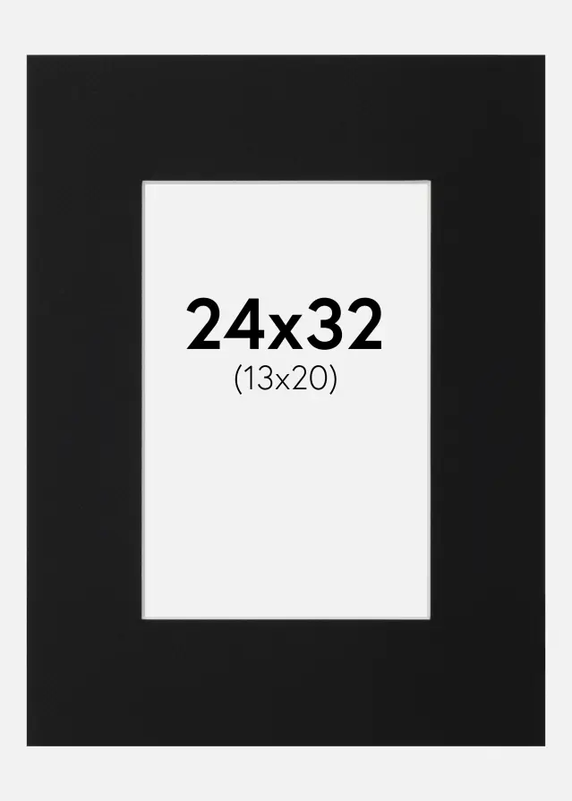 Artlink Passe-partout Zwart Standaard (Witte kern) 24x32 cm (13x20)