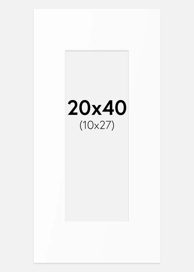 Artlink Passe-partout Wit Standaard (Witte kern) 20x40 cm (10x27)