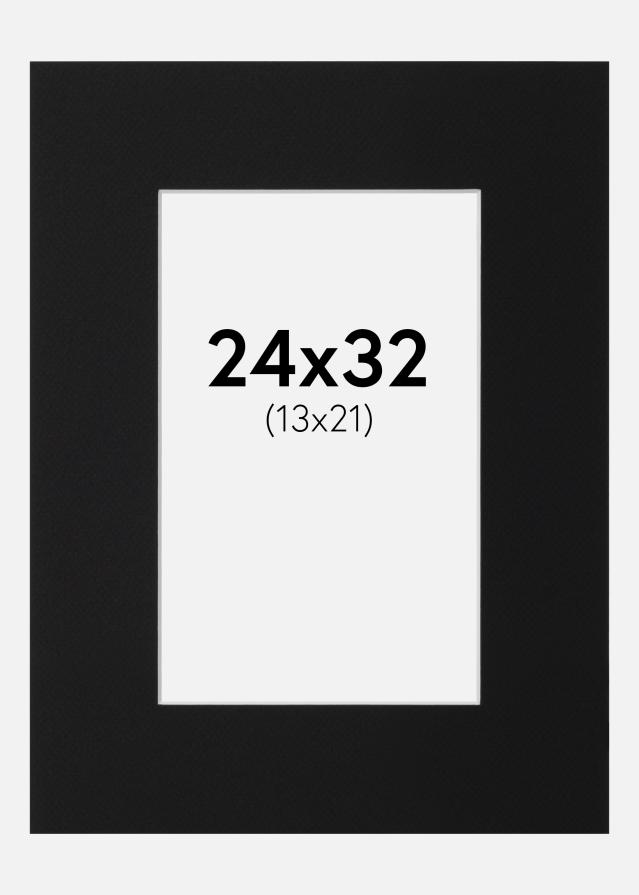 Artlink Passe-partout Zwart Standaard (Witte kern) 24x32 cm (13x21)