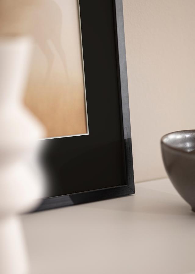 Ram med passepartou Fotolijst Galant Zwart 45x60 cm - Passe-partout Zwart 30x45 cm