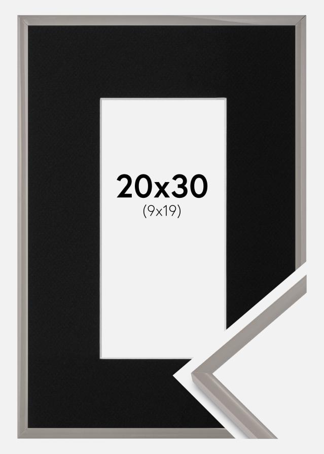 Ram med passepartou Fotolijst New Lifestyle Earth Grey 20x30 cm - Passe-partout Zwart 10x20 cm