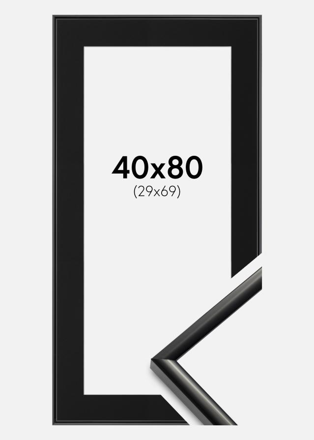 Ram med passepartou Fotolijst New Lifestyle Zwart 40x80 cm - Passe-partout Zwart 30x70 cm