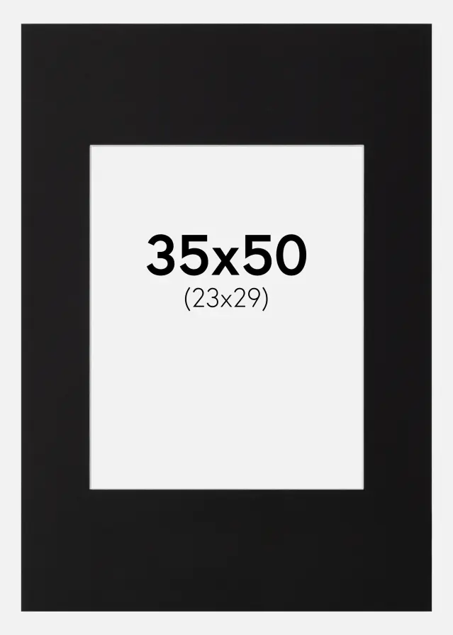 Artlink Passe-partout Zwart Standaard (Witte kern) 35x50 cm (23x29)