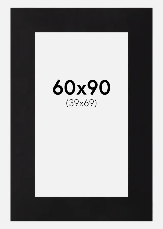 Galleri 1 Passe-partout Canson Zwart (Witte kern) 60x90 cm (39x69)