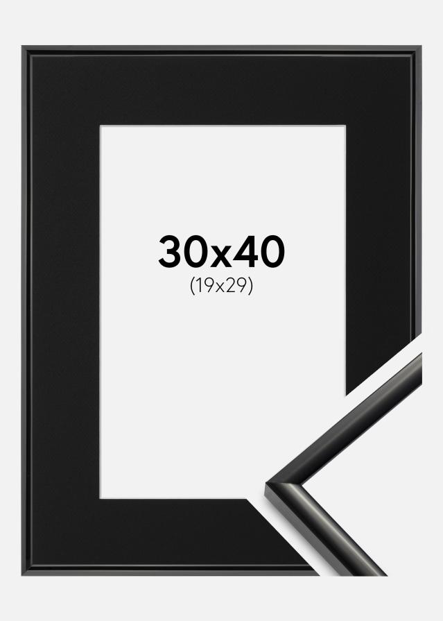 Ram med passepartou Fotolijst New Lifestyle Zwart 30x40 cm - Passe-partout Zwart 20x30 cm
