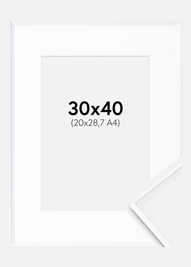 Ram med passepartou Fotolijst Desire Wit 30x40 cm - Passe-partout Wit 21x29,7 cm (A4)