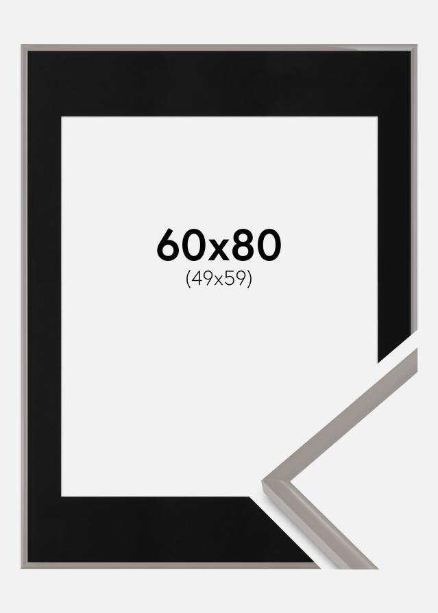 Ram med passepartou Fotolijst New Lifestyle Earth Grey 60x80 cm - Passe-partout Zwart 50x60 cm