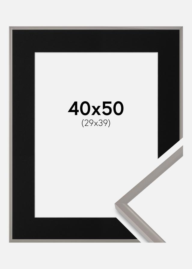 Ram med passepartou Fotolijst New Lifestyle Earth Grey 40x50 cm - Passe-partout Zwart 30x40 cm