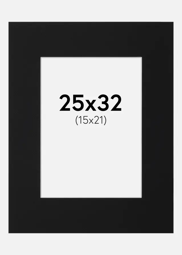 Artlink Passe-partout Zwart Standaard (Witte kern) 25x32 cm (15x21)