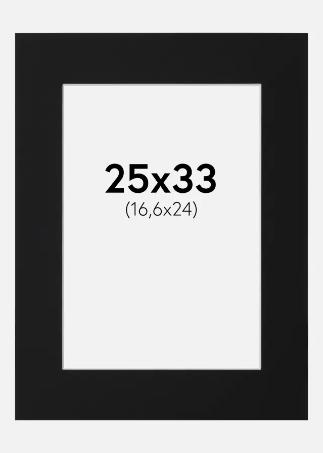 Artlink Passe-partout Zwart Standaard (Witte kern) 25x33 cm (16,6x24)