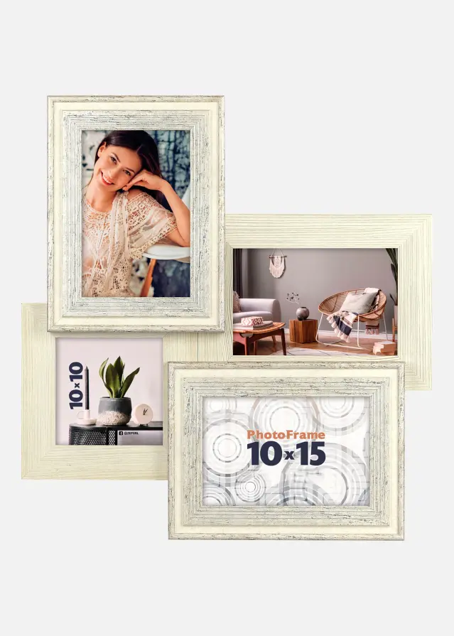 ZEP Salemi Collagelijst Wit - 4 Foto's