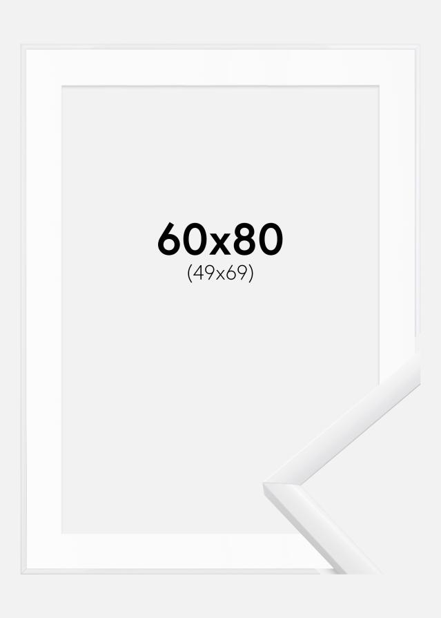 Ram med passepartou Fotolijst New Lifestyle Wit 60x80 cm - Passe-partout Wit 50x70 cm
