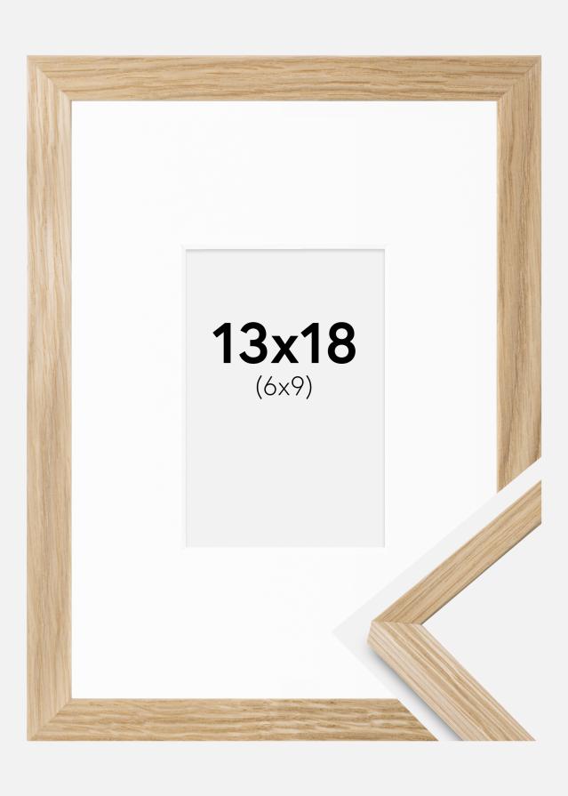 Ram med passepartou Fotolijst Soul Oak Veneer 13x18 cm - Passe-partout Wit 7x10 cm