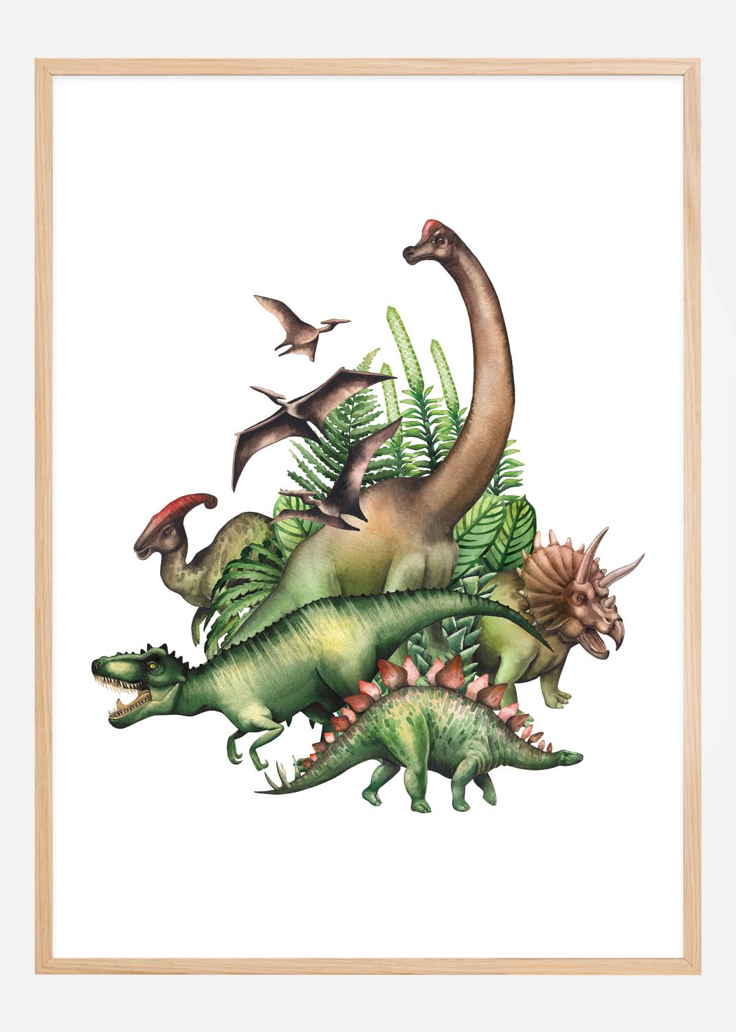 Product Image for Dinos in the jungle Poster (21x29.7 cm (A4))