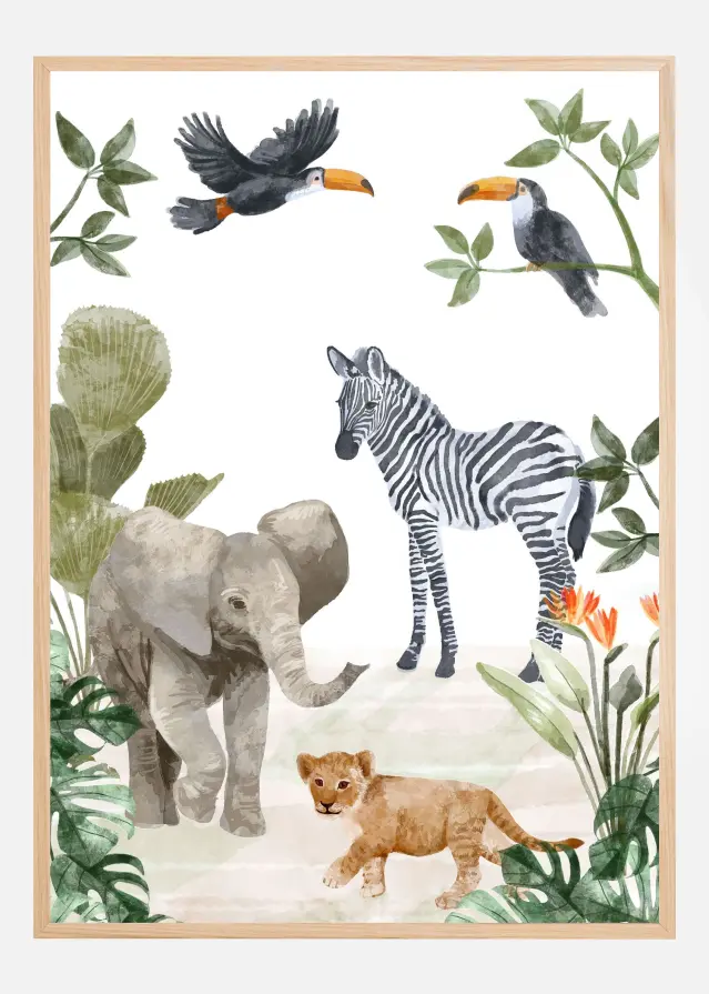 Bildverkstad Jungle Babies Poster
