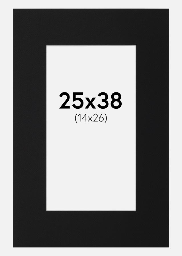 Artlink Passe-partout Zwart Standaard (Witte kern) 25x38 cm (14x26)