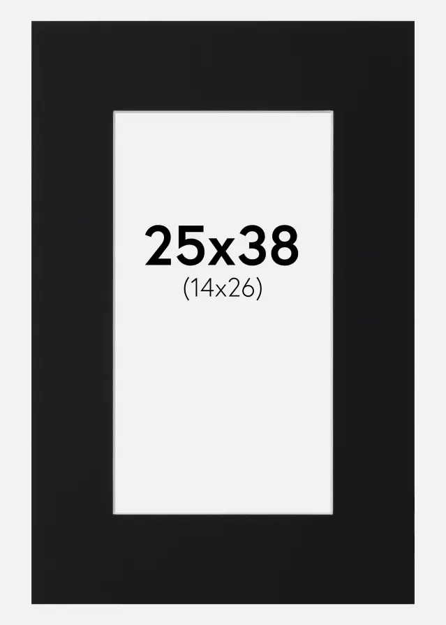 Artlink Passe-partout Zwart Standaard (Witte kern) 25x38 cm (14x26)