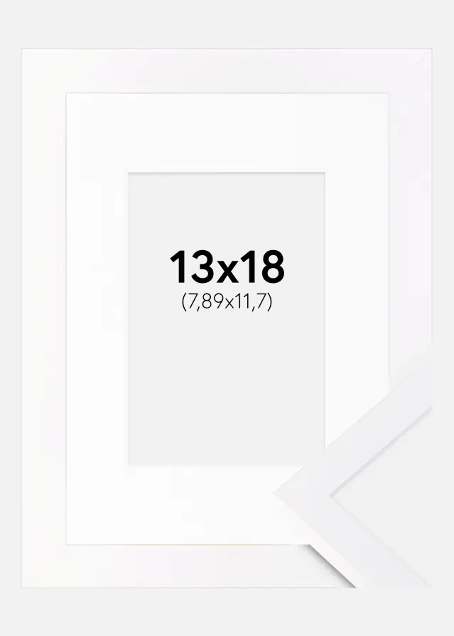 Ram med passepartou Fotolijst Selection Wit 13x18 cm - Passe-partout Wit 3,5x5 inches