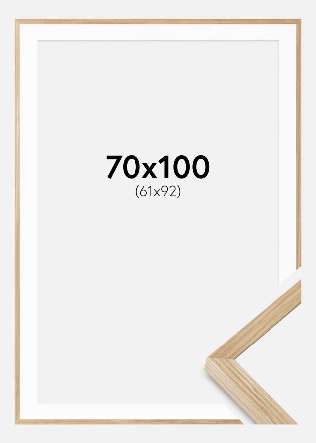 Ram med passepartou Fotolijst Soul Oak Veneer 70x100 cm - Passe-partout Wit 62x93 cm