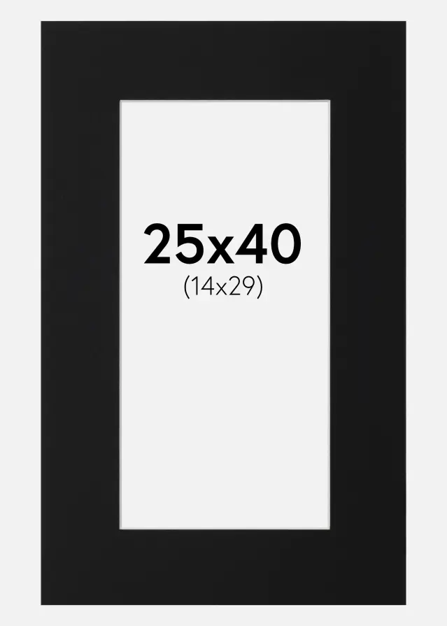 Artlink Passe-partout Zwart Standaard (Witte kern) 25x40 cm (14x29)