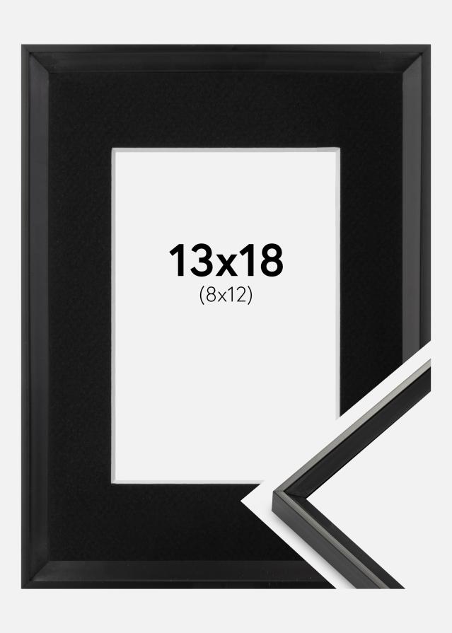 Ram med passepartou Fotolijst Desire Zwart 13x18 cm - Passe-partout Zwart 9x13 cm