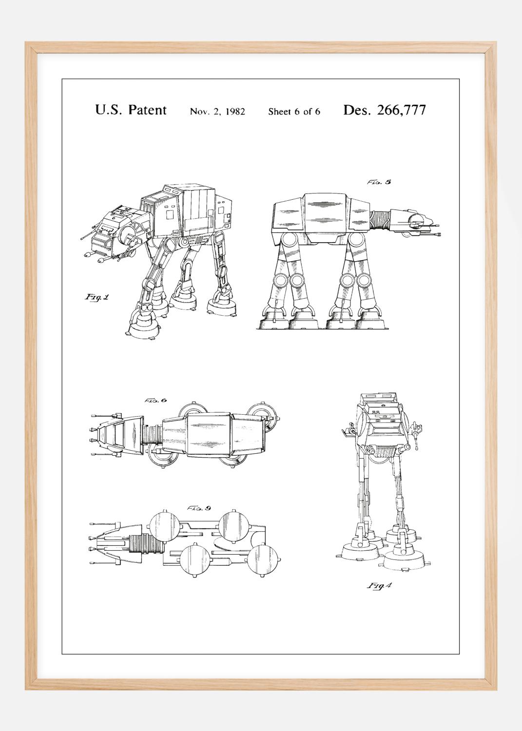 Product Image for Patenttekening - Star Wars - Walker - Wit Poster (21x29,7 cm (A4))