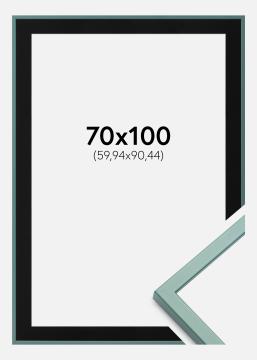 Ram med passepartou Fotolijst E-Line Groen 70x100 cm - Passe-partout Zwart 24x36 inches