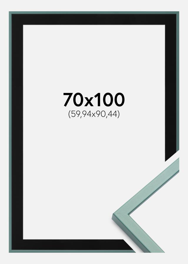 Ram med passepartou Fotolijst E-Line Groen 70x100 cm - Passe-partout Zwart 24x36 inches